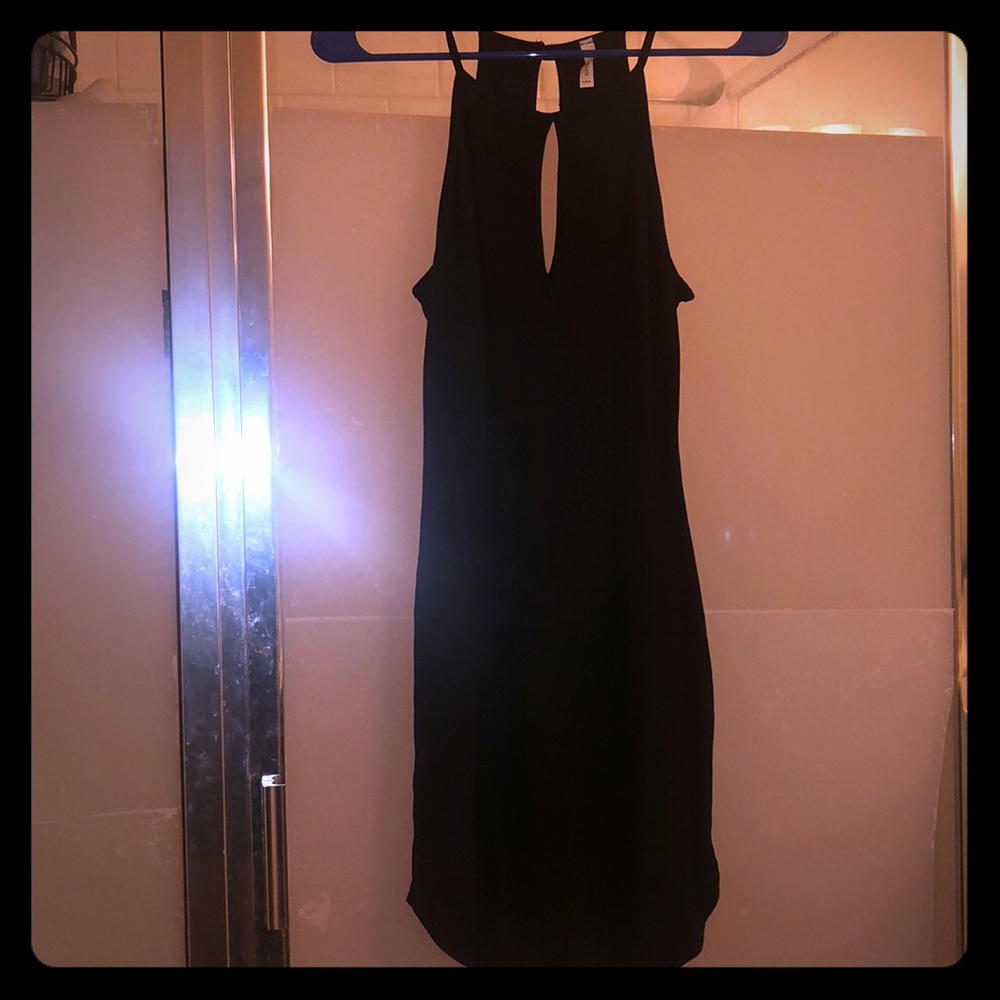 Black Going Out Mini Dress with Keyhole Front